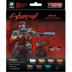 Vallejo Cyberpunk Paint Set: Solo With Jonathan Warlock Powers Mini